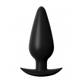 Черная коническая анальная пробка Small Weighted Silicone Plug - 10,4 см.