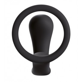 Чёрное эрекционное кольцо с анальной пробкой Bootie Ring