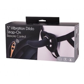Черный поясной фаллоимитатор с вибрацией 5INCH VIBRATION DILDO STRAP-ON - 12,5 см.