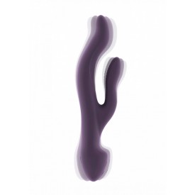Фиолетовый вибратор Keira с клиторальным отростком - 21,3 см.